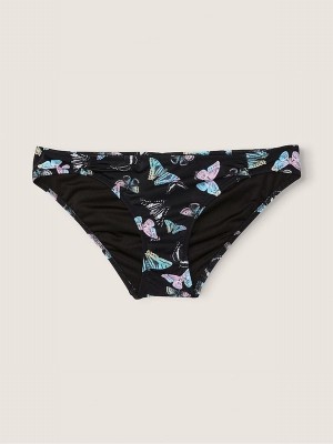Dark Grey Victoria Secret Charcoal Butterfly Ruched Fronts Bikini Bottom | ZYRVM0526