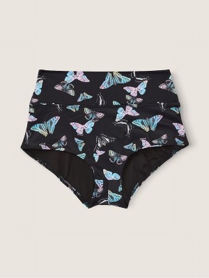 Dark Grey Victoria Secret Charcoal Butterfly High Waisted Bikini Bottom | HGJUC4630