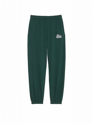 Deep Green Victoria Secret Forest Aspen Cuffed Fleece Joggers | CZKPT8627