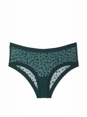 Deep Green Victoria Secret Forest Cheeky No Show Star Mesh Underwear | DGLFM1478