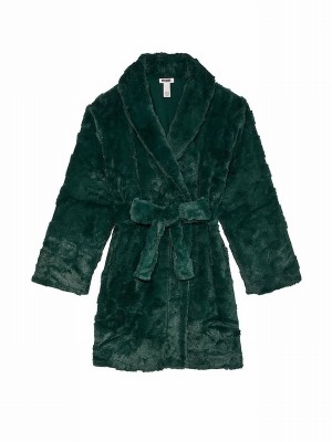 Deep Green Victoria Secret Forest Cosy Long Sleeveing Gown Nightwear | GBPNY1378