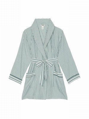 Deep Green Victoria Secret Forest Flannel Robe Nightwear | SHDVZ0579