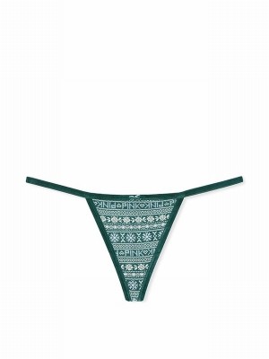 Deep Green Victoria Secret Forest G String Cotton Underwear | EMYFR3956