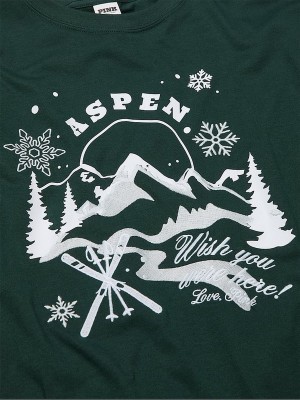 Deep Green Victoria Secret Forest Oversized T Shirts | HRMTY9702