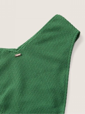 Deep Green Victoria Secret Forest Pine High Waisted Crinkle Bikini Bottom | CTKBY5901