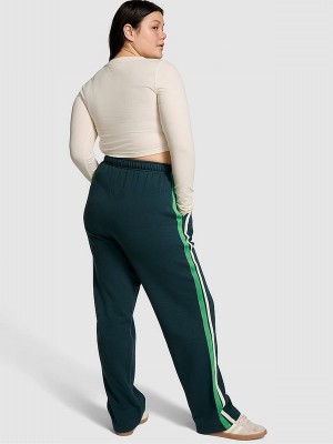 Deep Green Victoria Secret Forest Wide Leg Fleece Joggers | ZGASH8236