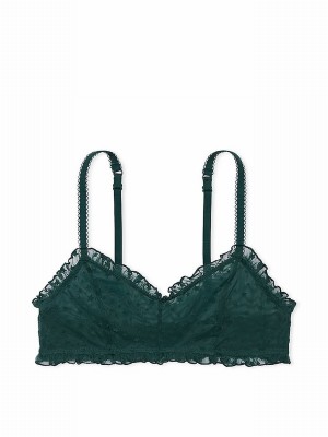 Deep Green Victoria Secret Forestlette Star Chaser Lace Unlined Bras | QYNCF4568