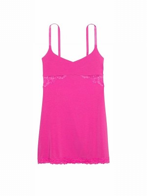 Fuchsia / Pink Victoria Secret Frenzy Modal Sweetheart Slip Nightwear | SLKMH3581