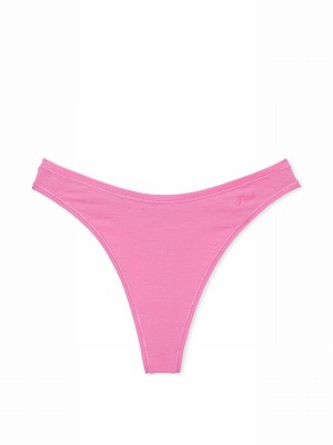 Fuchsia / Pink Victoria Secret Thong Cotton Cheeky Underwear | XODRJ7965
