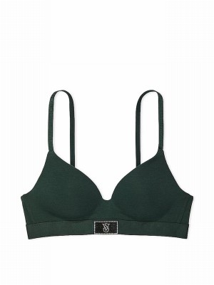Green Victoria Secret Botanical Non WiLightly Lined Shine Patch Bras | UJBHL5462