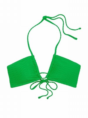 Green Victoria Secret Fishnet Cross Over Bikini Top | XNSPE6940