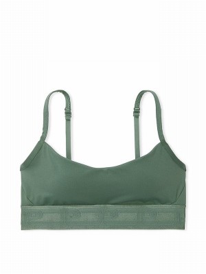 Green Victoria Secret Fresh Forest Logo Non WiLightly Lined Low Impact Bras | JOEWS4521