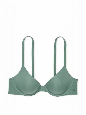 Green Victoria Secret Fresh Forest Rib Lightly Lined Demi Bras | GKHRA6931