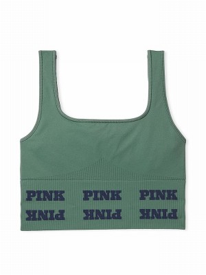 Green Victoria Secret Fresh Forest Seamless Logo Low Impact Sports Bra | BMOGH8954