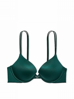 Green Victoria Secret Mystique Smooth Plunge Push Up Bras | RYXJO1937