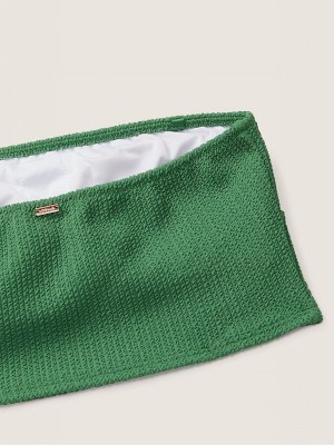 Green Victoria Secret Strapless Crinkle Bikini Top | JEOZL0398