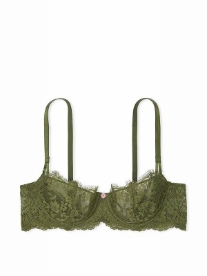 Green Victoria Secret Woodland Lace Unlined Balcony Bras | CGIKB4536