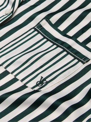 Green / Stripes Victoria Secret Botanical Iconic Satin Nightwear | JRQDE6590