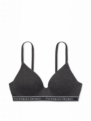 Grey Victoria Secret Charcoal Heather Non WiLightly Lined Bras | GENJI2475