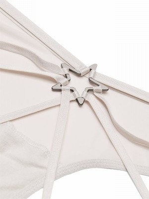 Grey Victoria Secret Delfin Star Hardware Cheeky Open Back Underwear | FASBY4107