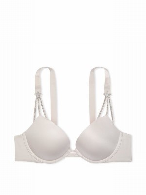 Grey Victoria Secret Delfin Star Shine Push Up Bras | ULSJT1578