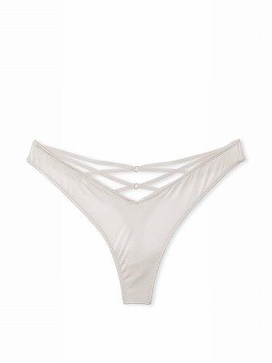 Grey Victoria Secret Delfin Thong Underwear | TXYDI7354
