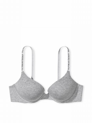 Grey Victoria Secret Heather Add 2 Cups Push Up Bras | SULBY6093