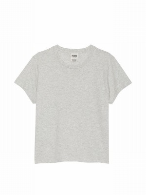 Grey Victoria Secret Heather Sleeve Dreamer T Shirts | MHLKZ6571