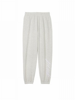 Grey Victoria Secret Heather Stone Fleece Joggers | UAESQ1863