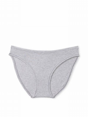 Grey Victoria Secret Medium Heather Bikini Cotton Underwear | TIPQB6809