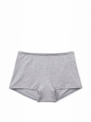 Grey Victoria Secret Medium Heather Cotton Boyshort Underwear | VERWH5417