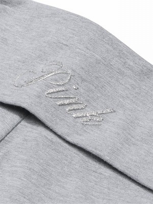 Grey Victoria Secret Medium Heather Diamante Cotton Foldover Flare Leggings | YNFWK3892