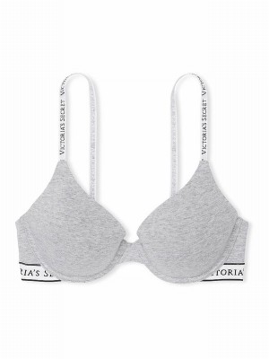 Grey Victoria Secret Medium Heather Full Cup Lightly Lined Bras | DWYLJ1735