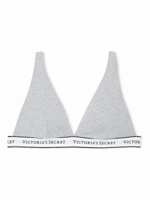 Grey Victoria Secret Medium Heather Logolette Bras | BKNEO2459
