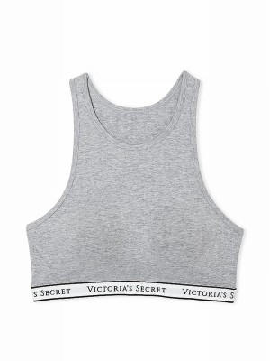Grey Victoria Secret Medium Heatherlette Low Impact Sports Bra | RLFOY9470