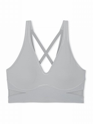 Grey Victoria Secret Starstruck Plunge VSX Elevate™ Contour Low Impact Bras | IOEXM3648
