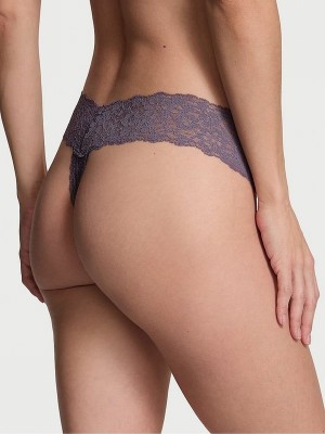 Grey Victoria Secret Tornado Sequins Thong Underwear | SEVOI6152