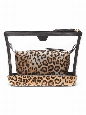 Leopard / Brown Victoria Secret AM/PM Duo Makeup Bag | AFPQV6527