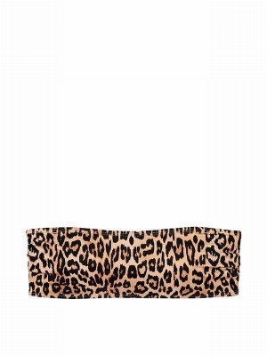 Leopard / Brown Victoria Secret Strapless Archive Macrame Bikini Top | JYPIC8643