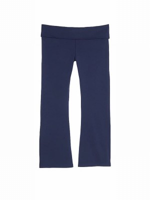 Navy / Blue Victoria Secret Midnight Diamante Cotton Foldover Flare Leggings | GXNYS9587