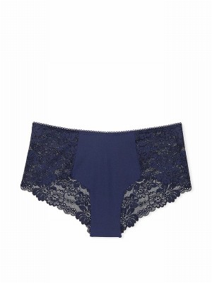 Navy / Blue Victoria Secret Midnight Lace Trim Cheeky No Show Underwear | ETSDF2619