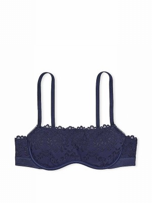 Navy / Blue Victoria Secret Midnight Lace Eyelet Bras | PVOBQ3289