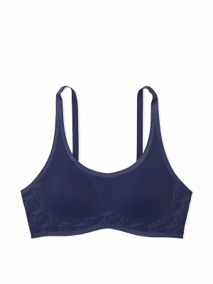 Navy / Blue Victoria Secret Midnight Relay Scoop Bras | CUNQB4713
