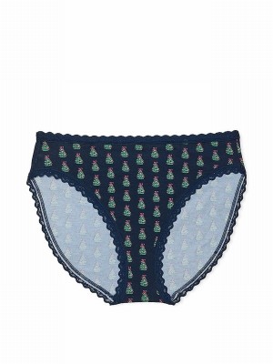 Navy / Blue Victoria Secret Noir Christmas Tree Brief Underwear | SZRGH6158