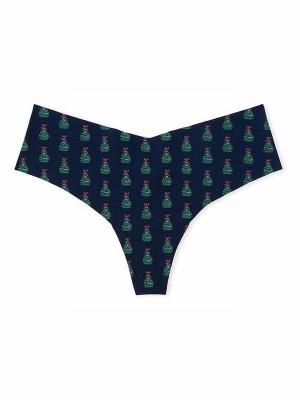 Navy / Blue Victoria Secret Noir Christmas Tree Hipster Underwear | ZPOFR8564