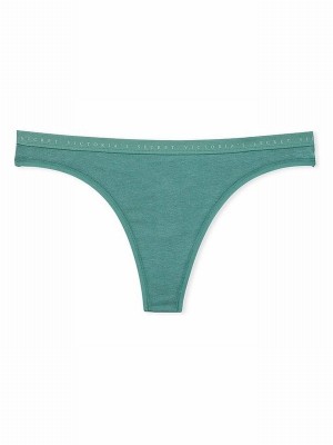 Olive / Blue Victoria Secret French Sage Thong Underwear | YRXWD7693
