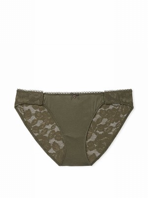 Olive / Green Victoria Secret Adaptive Lace Bikini Underwear | GSYWO2368