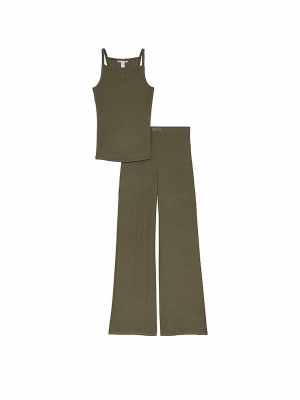 Olive / Green Victoria Secret Modal Rib Cami Long Nightwear | WOEIZ2795