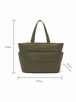 Olive / Green Victoria Secret Puffer Tote Bags | PKIZQ2108