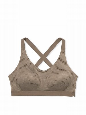 Olive / Green Victoria Secret Terra VSX Lightweight Mesh Medium Impact Sports Bra | TVKIL4925